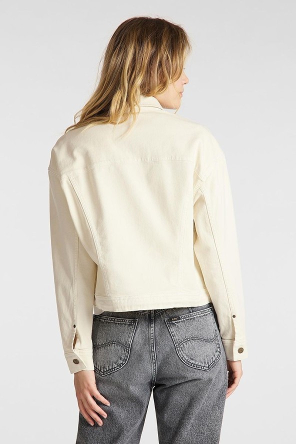 LEE RIDER DRAWSTRING DAMSKA KURTKA JEANSOWA BUTTERCREAM L54LQHOI 112112794