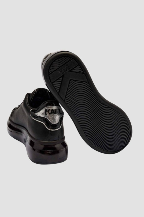 KARL LAGERFELD Czarne sneakersy damskie z brokatem KAPRI KUSHION Signia, Rozmiar 37