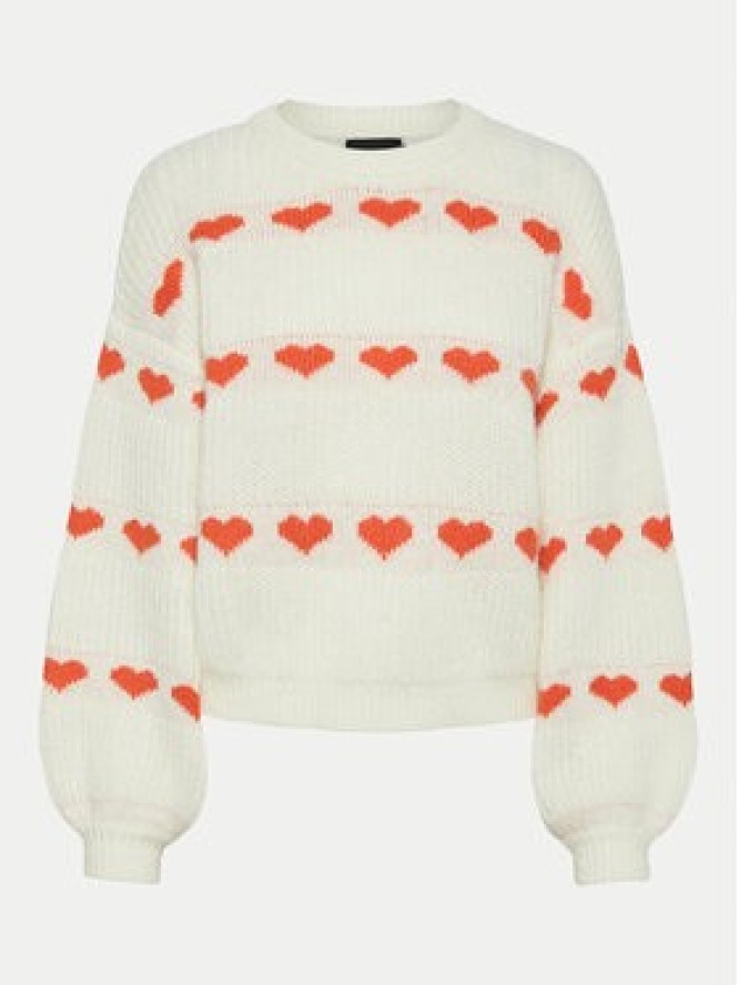 Pieces Sweter Nove 17152014 Écru Regular Fit