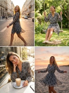 Sukienka w zwierzęcy wzór - wielobarwny