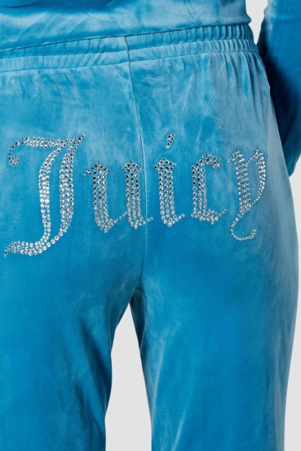 JUICY COUTURE Niebieskie damskie spodnie z cyrkoniami Tina, Rozmiar S