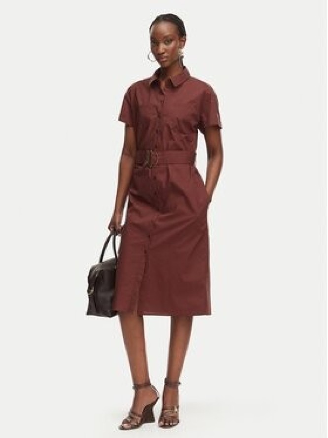 Patrizia Pepe Sukienka koszulowa 2A3067/A9B9-B887 Brązowy ciemny Regular Fit