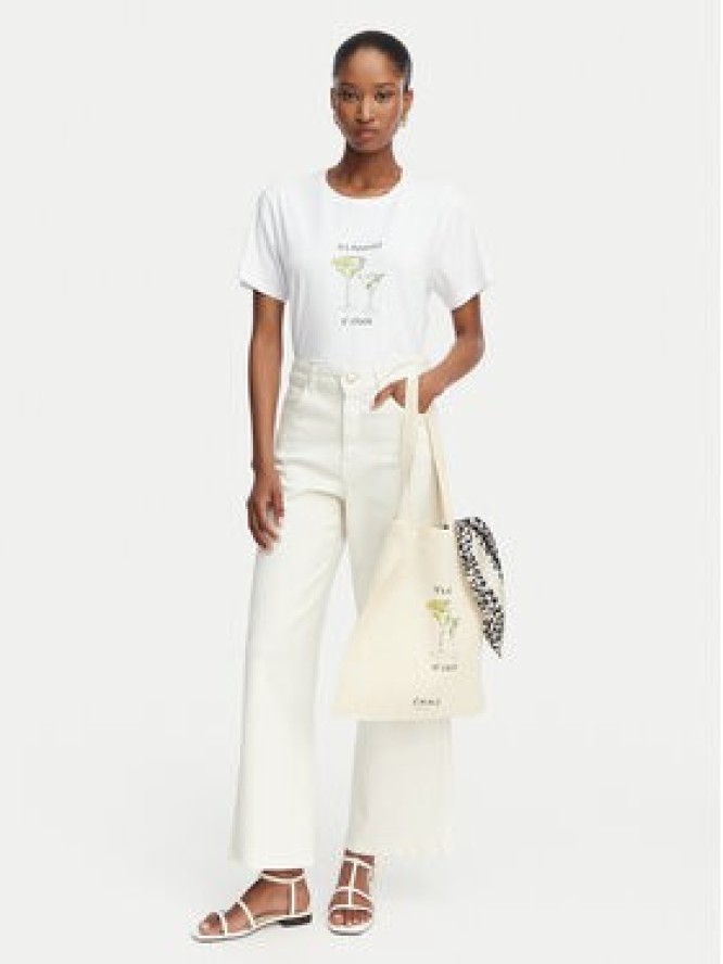Marella T-Shirt Emme by Marella Gola 2615971072 Kremowy Regular Fit