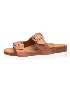 Scholl Skórzane klapki "Filippa" w kolorze jasnobrązowym rozmiar: 36