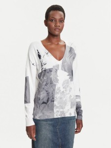 Desigual Sweter Gotemburgo 25WWJF15 Szary Regular Fit