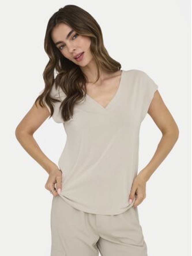 ONLY T-Shirt Free 15287041 Beżowy Regular Fit