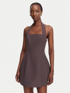 Bardot Sukienka koktajlowa Nevelle 59857DB Brązowy ciemny Slim Fit