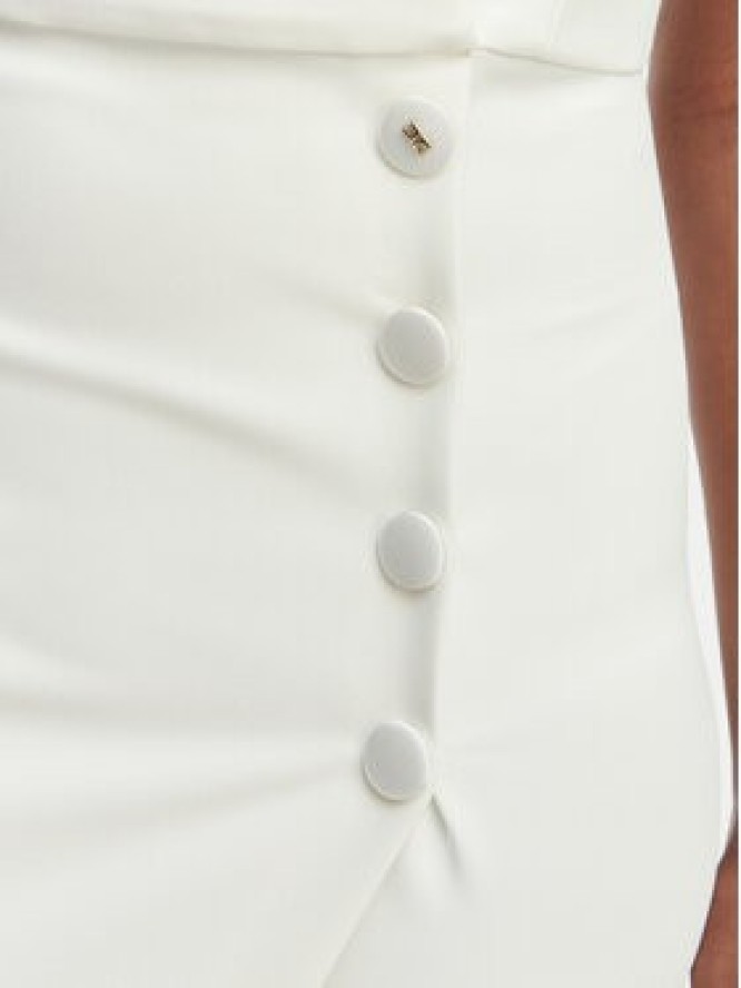 Elisabetta Franchi Sukienka wieczorowa AB-R31-61E2 Biały Regular Fit