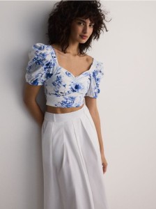 Bluzka z bufkami - wielobarwny