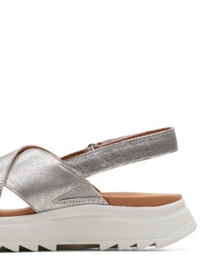 Clarks Sandały DashLite Wish 26171951 Srebrny