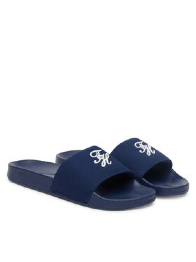Tommy Hilfiger Klapki Th Script Pool Slide FW0FW09286 Niebieski