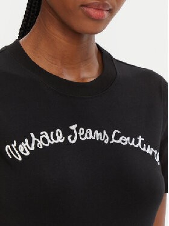 Versace Jeans Couture T-Shirt 78HAHC08 Czarny Slim Fit