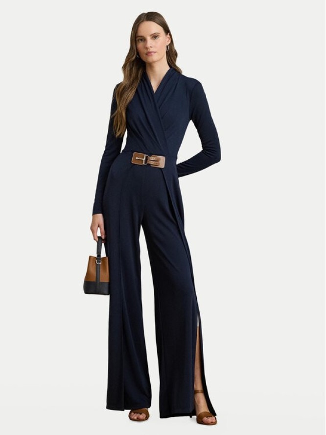 LAUREN RALPH LAUREN Kombinezon 200980218001 Granatowy Wide Leg