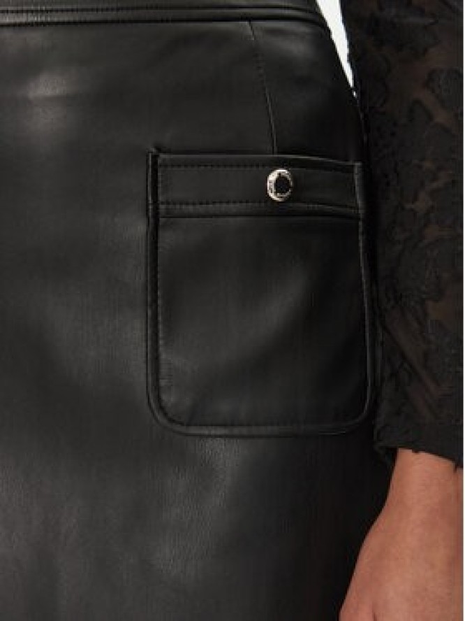 Morgan Spódnica z imitacji skóry 251-JMAY Czarny Regular Fit