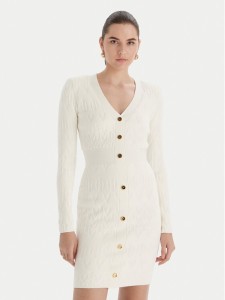 Marciano Guess Sukienka 5BGK04 5661Z Écru Slim Fit