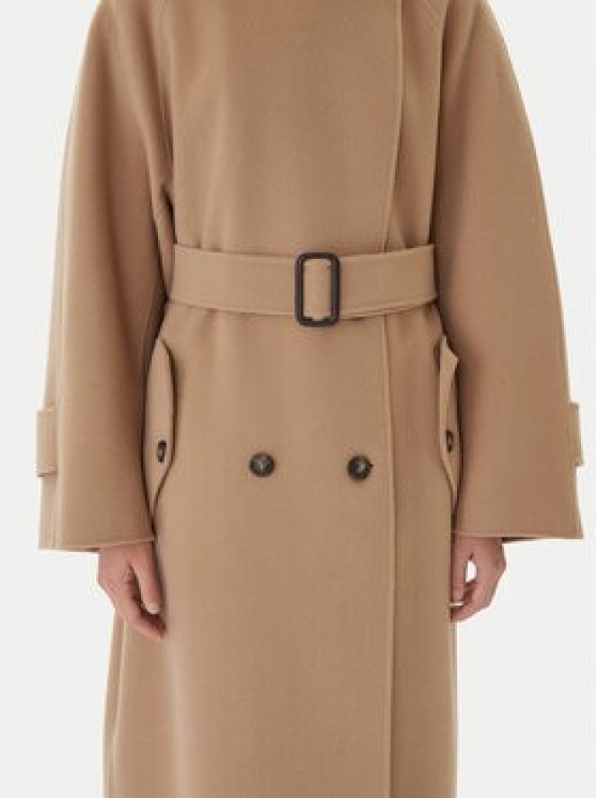 Weekend Max Mara Płaszcz wełniany Cadine 2525016022 Beżowy Regular Fit