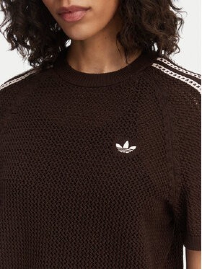 adidas Sukienka dzianinowa Knitted Crochet KE0203 Brązowy Loose Fit