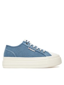 Tommy Jeans Sneakersy Tjw Foxing Flatform Lc EN0EN02736 Niebieski