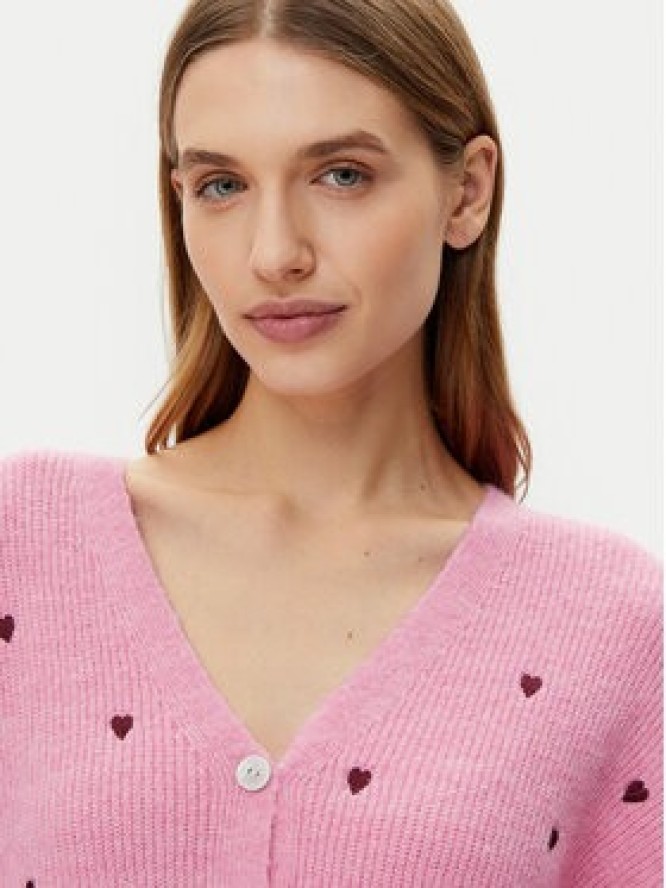 YAS Kardigan Bow 26034899 Różowy Regular Fit
