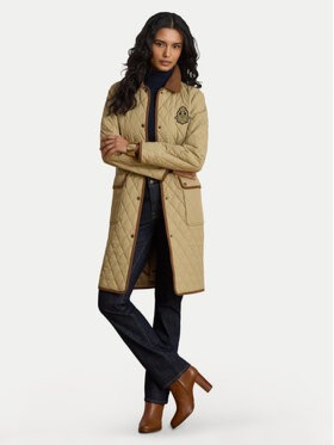 LAUREN RALPH LAUREN Kurtka przejściowa Crested 3/4 Quilt 297P18059002 Beżowy Regular Fit