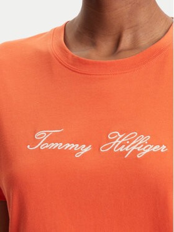 Tommy Hilfiger T-Shirt Script WW0WW45746 Pomarańczowy Regular Fit