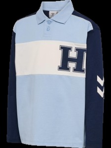 hummel polo długi rękaw jersey z bawełny organicznej – CASHMERE BLUE