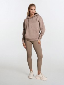 Prążkowane legginsy - beżowy