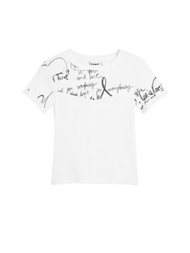 Desigual T-Shirt Helsinki 26SWTK10 Écru Slim Fit