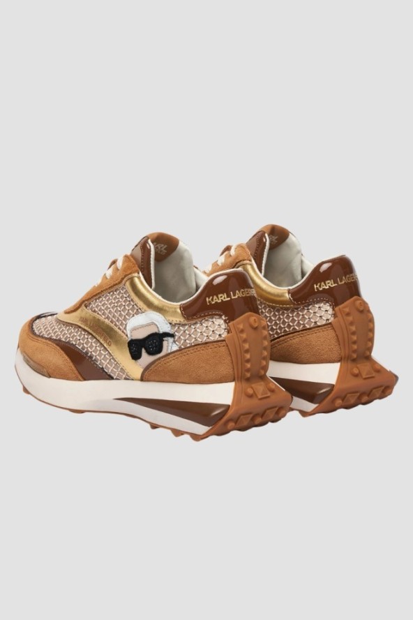 KARL LAGERFELD Jasnobrązowe damskie sneakersy z cyrkoniami ZONE NFT GEMSTONE, Rozmiar 36