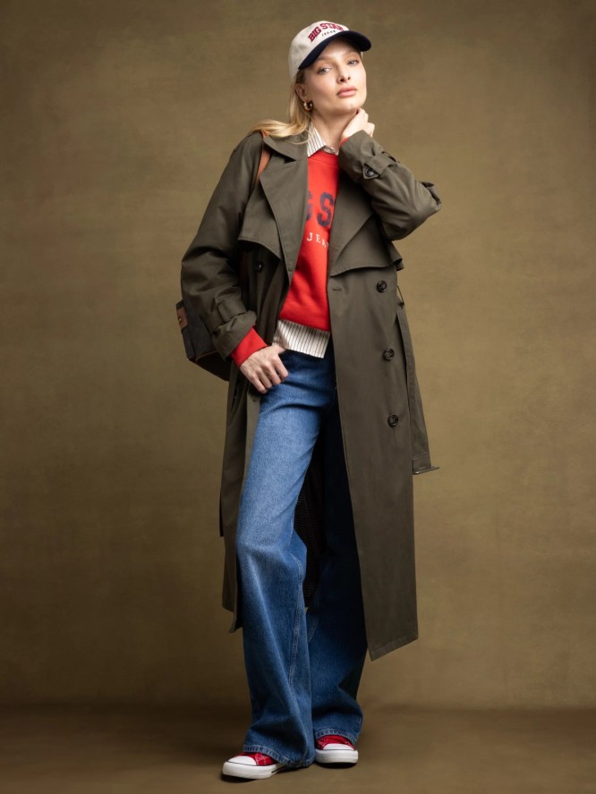 Płaszcz damski trencz khaki Sigreena 303