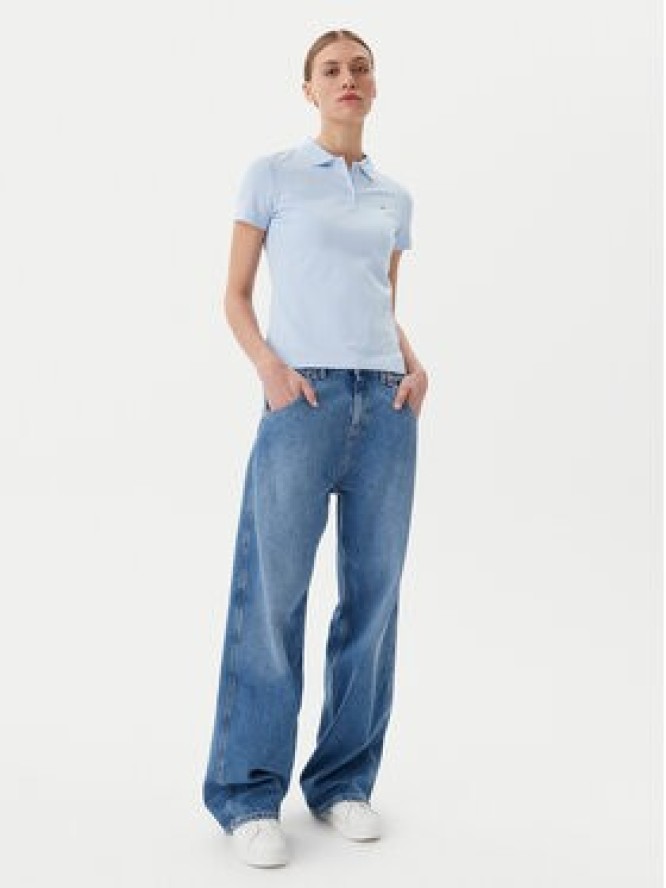 Tommy Jeans Polo Essential DW0DW20160 Błękitny Slim Fit