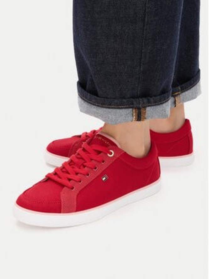Tommy Hilfiger Tenisówki Th Low Vulc FW0FW09390 Czerwony