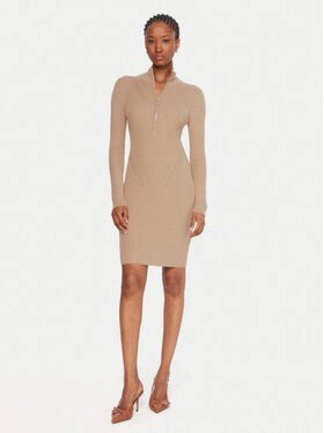 Guess Sukienka codzienna W5BK45 Z0572 Beżowy Slim Fit