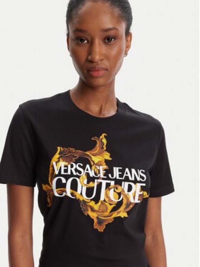Versace Jeans Couture T-Shirt 79HAHE06 CJ00E Czarny Regular Fit