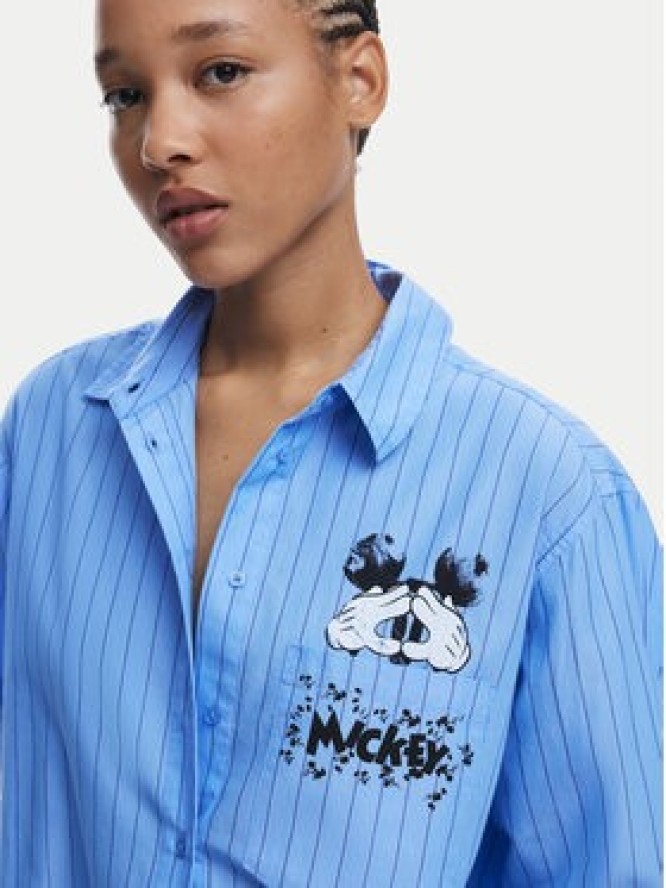Desigual Koszula Mickey 25WWCW19 Niebieski Oversize