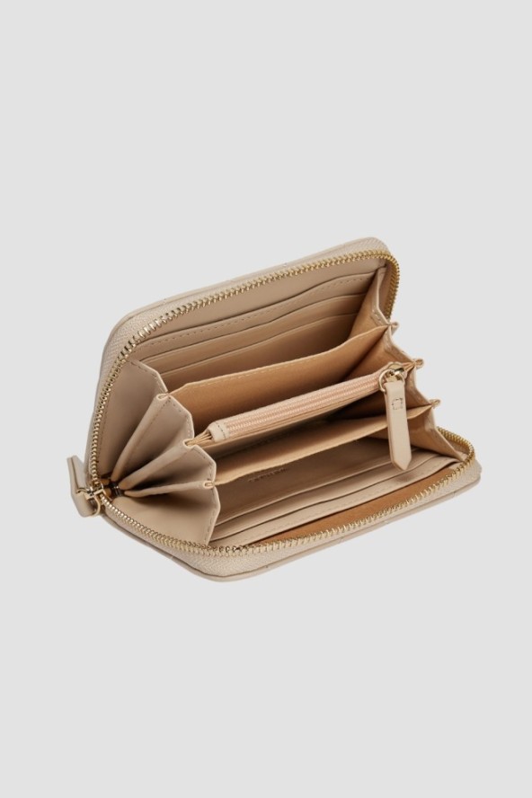 VALENTINO Beżowy średni damski portfel Ocarina Wallet