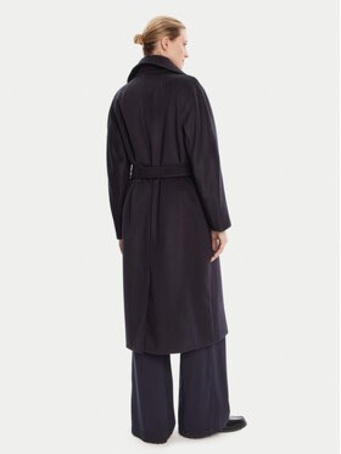 Weekend Max Mara Płaszcz wełniany Resina 2525016031 Granatowy Regular Fit
