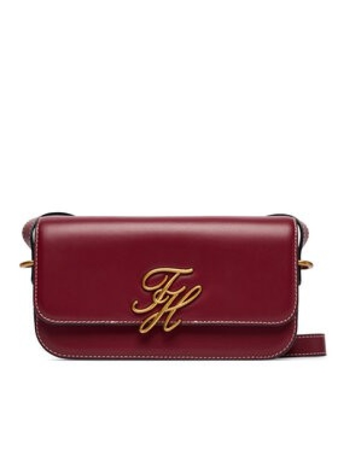 Tommy Hilfiger Torebka Th Script Flap Crossover AW0AW18399 Bordowy
