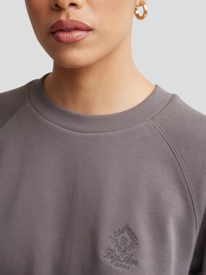 Bluza damska z haftem na piersi szara Mindy 903