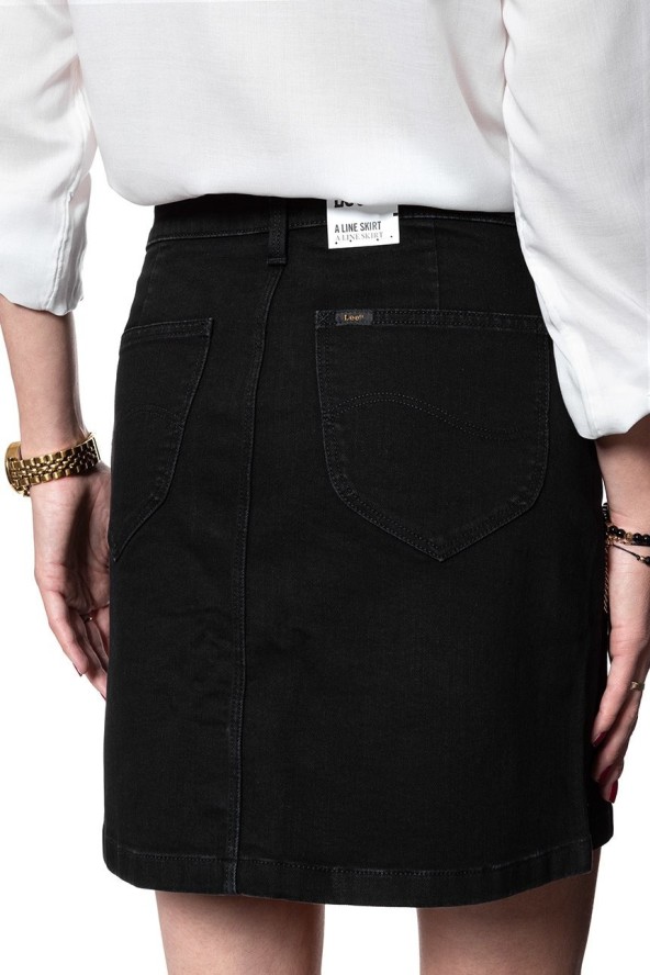 SPÓDNICA JEANSOWA LEE A LINE SKIRT MOTO BLACK L38NIZLG 112108283