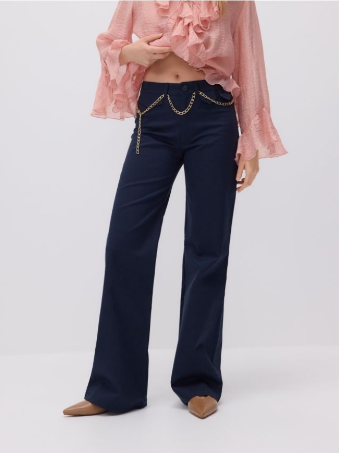 Spodnie z łańcuszkiem - granatowy