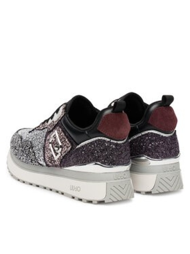 Liu Jo Sneakersy Maxi Wonder Glitter 01 BF5009 TX007 Srebrny