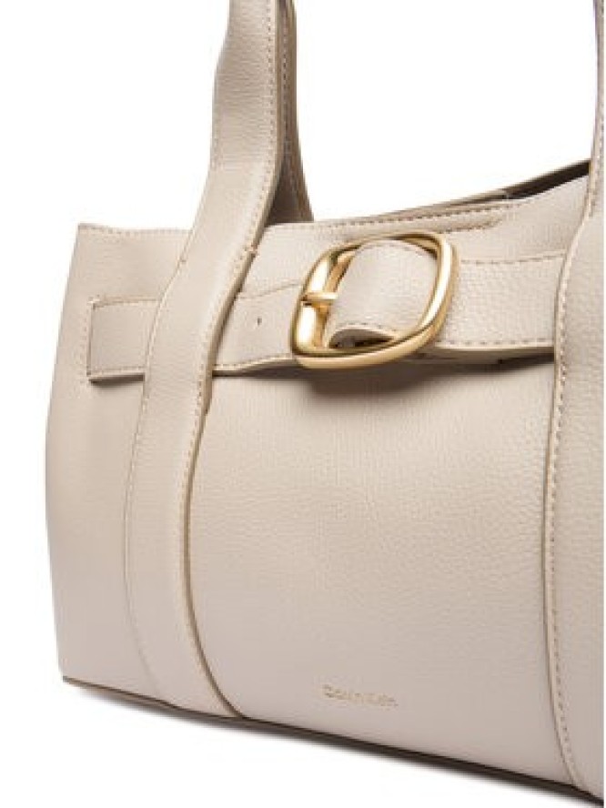 Calvin Klein Torebka Buckle Mini Tote With Strap LV04F3295G Beżowy