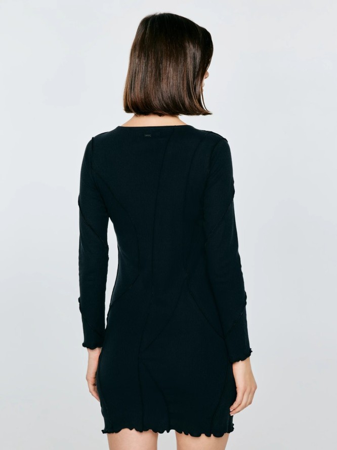 Sukienka damska mini dopasowana czarna Malgosara 906