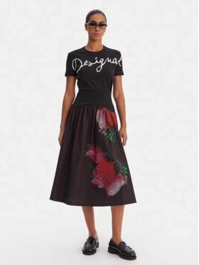 Desigual Spódnica midi 26SWFW02 Czarny Regular Fit