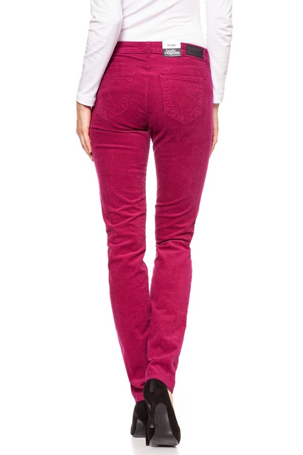 DAMSKIE SPODNIE SZTRUKSOWE WRANGLER SLIM CHERRY W28LEK18V 112128384