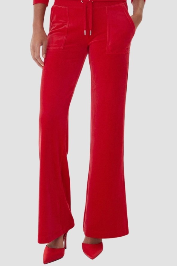 JUICY COUTURE Czerwone spodnie dresowe damskie Layla Low Rise Pocket, Rozmiar XS