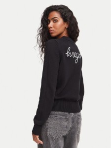 HUGO Sweter Saje 50564300 Czarny Regular Fit