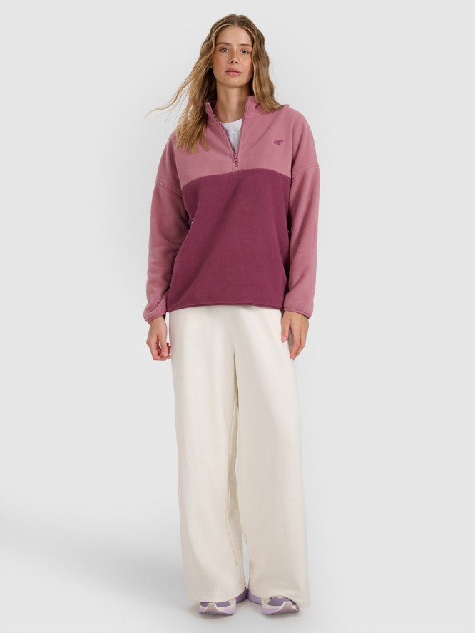 4F Polar ze stójką regular damski - różowy L