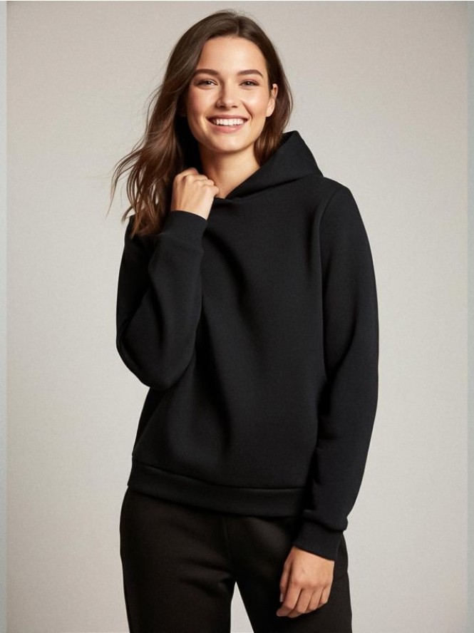 Bluza z kapturem basic - czarny